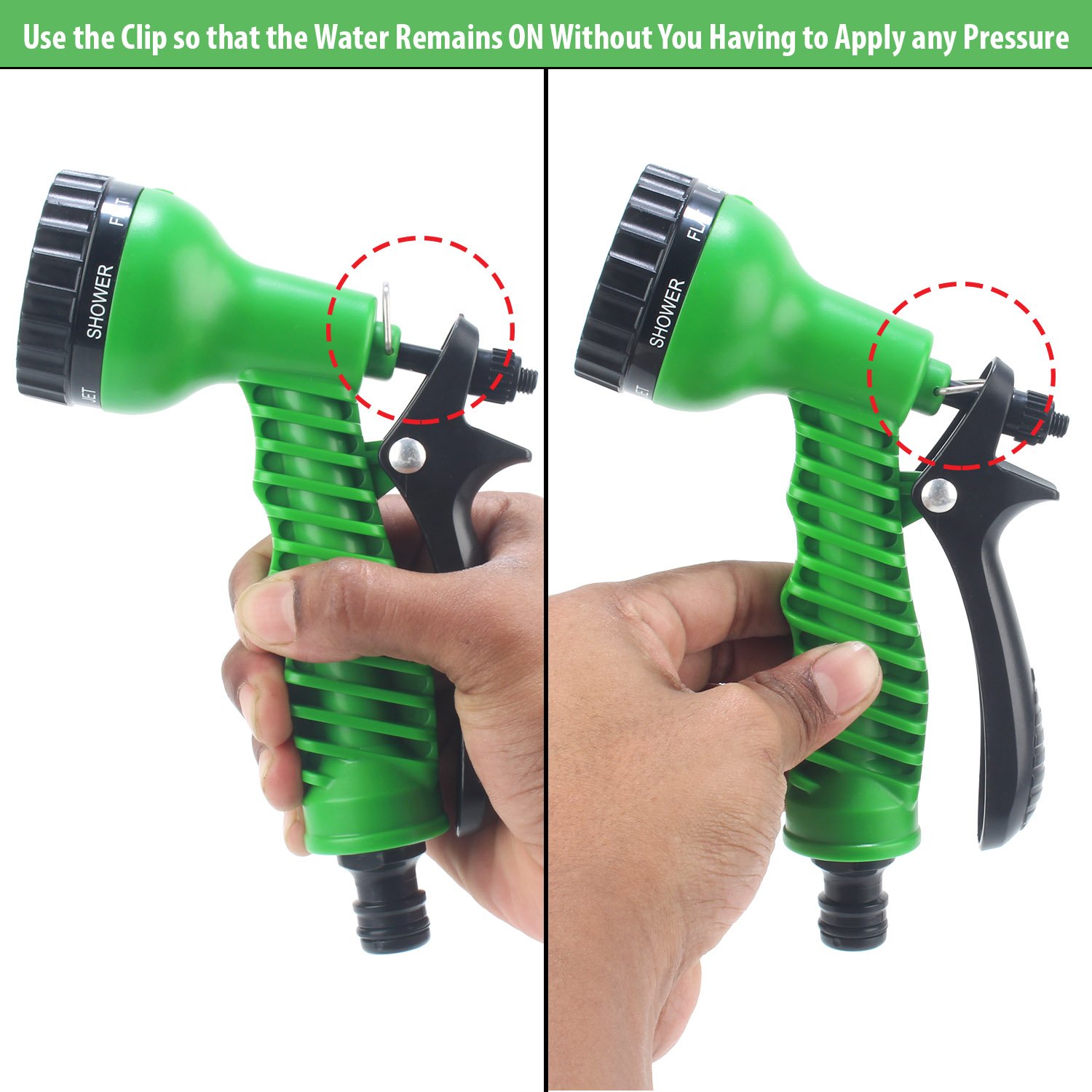 Multi Function Garden Hose Sprayer 7 Dial Spray Patterns 1/2" Quick Connector 